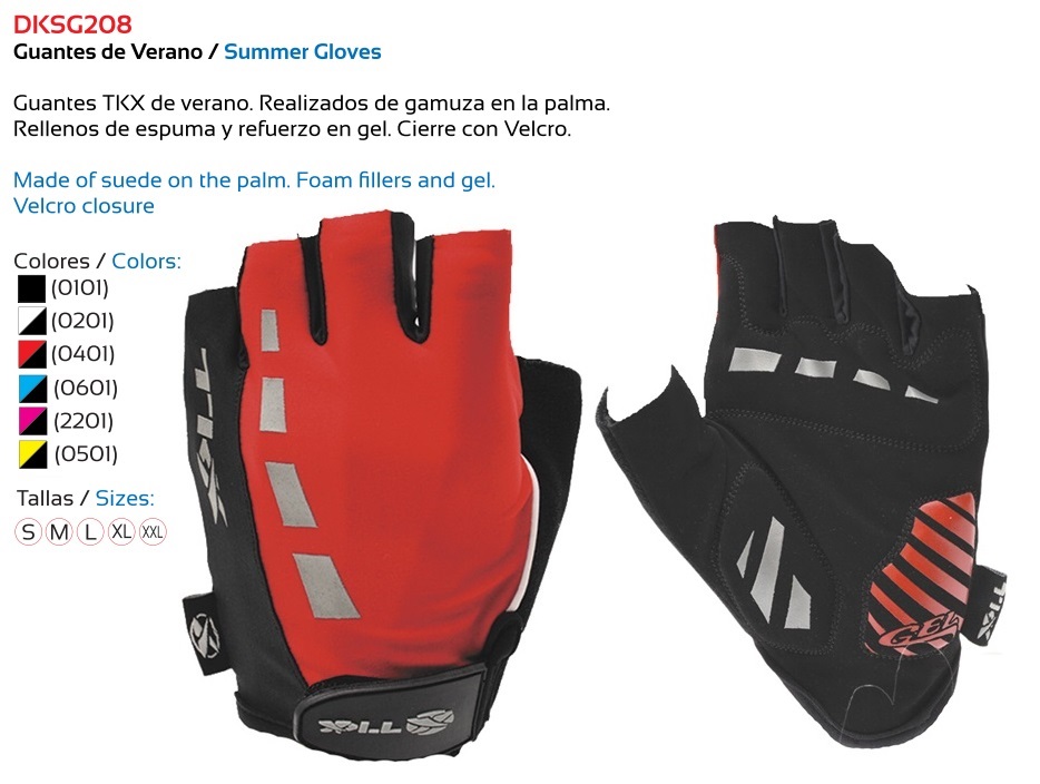 GUANTES BICICLETA TKX VERANO ADULTO ROJO S